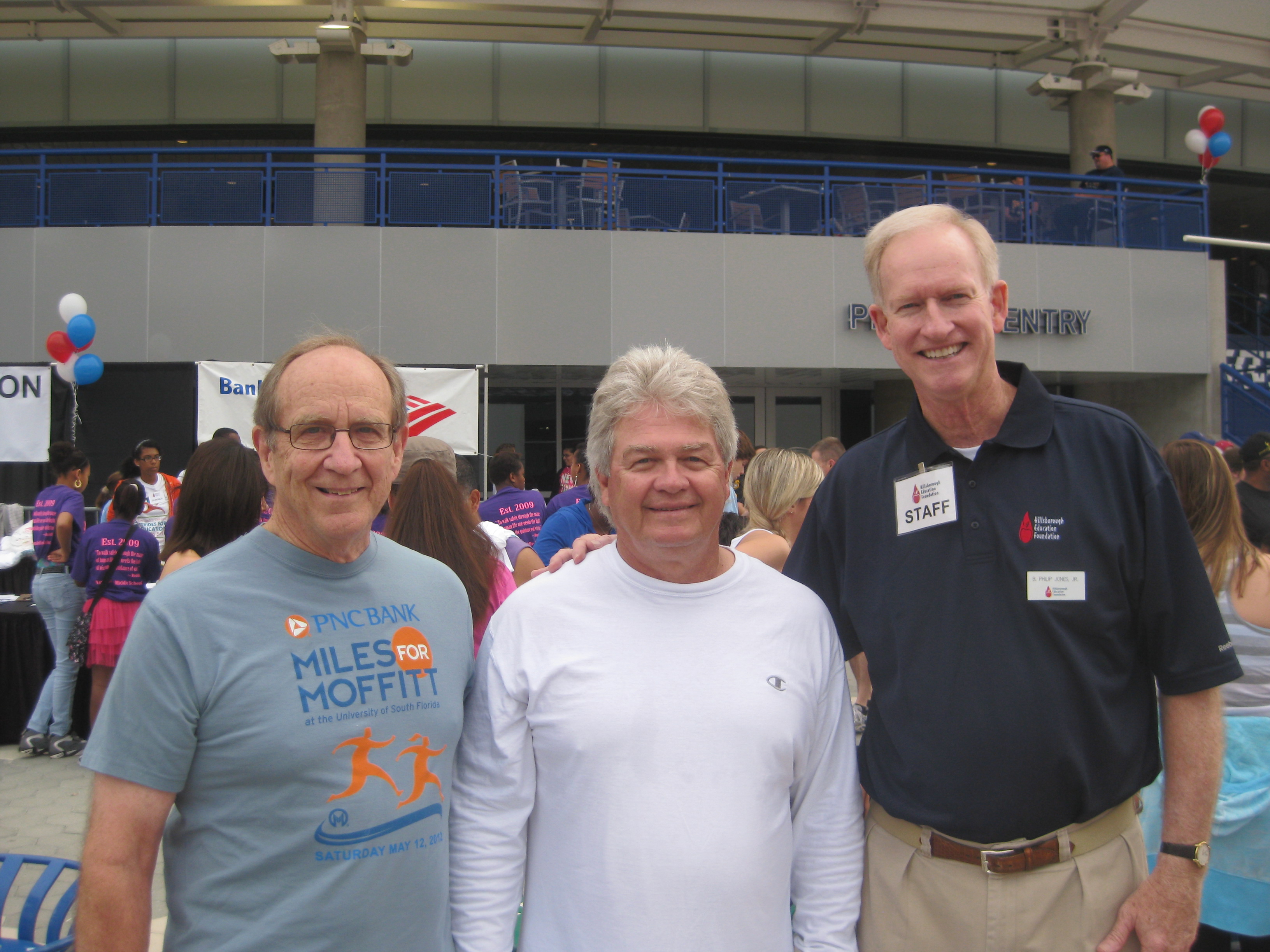 	From Left to Right: HWH Shareholders Benjamin H. Hill, III and Alton C. Ward with Phil Jones, President of the Hillsborough Education Foundation.